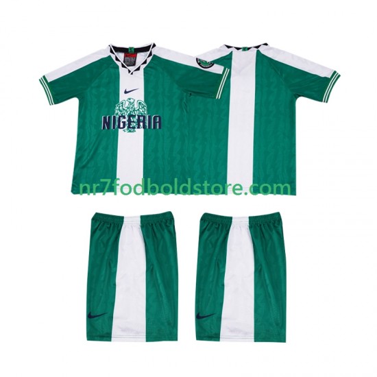 Nigeria Trøje 1996 Retro Børn Hjemmebane Fodboldsæt Kortærmet