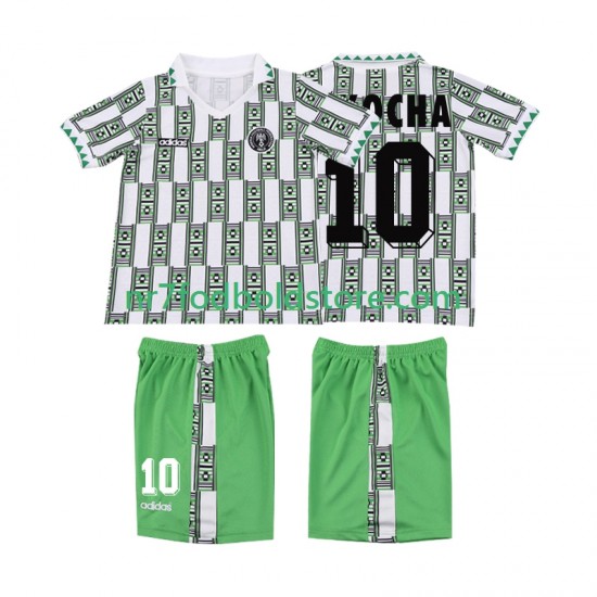 Nigeria Trøje OKOCHA 10 Retro Børn Udebane Fodboldsæt 1994 Kortærmet