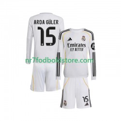 Real Madrid Trøje Arda Guler 15 Børn Hjemmebane Fodboldsæt 2025-2026 Langærmet