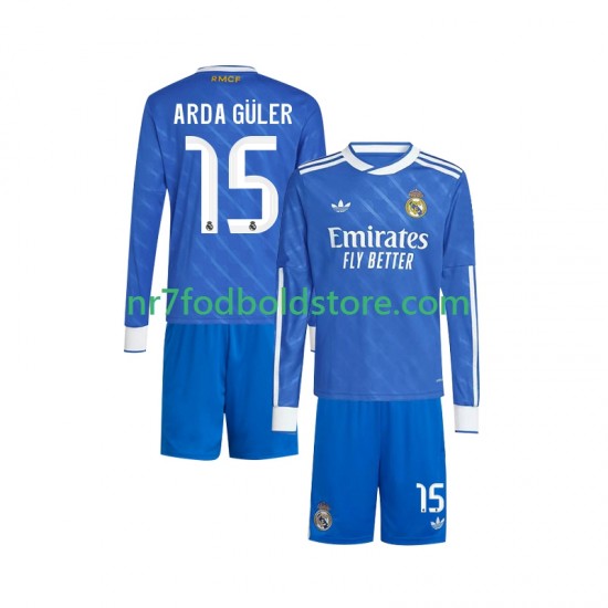 Real Madrid Trøje Arda Guler 15 Børn 3. Valg Fodboldsæt 2025-2026 Langærmet