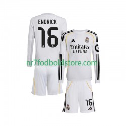 Real Madrid Trøje Endrick 16 Børn Hjemmebane Fodboldsæt 2025-2026 Langærmet