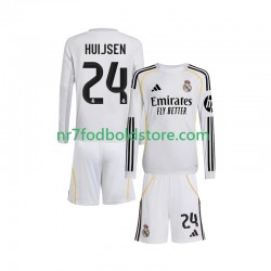 Real Madrid Trøje Huijsen 24 Børn Hjemmebane Fodboldsæt 2025-2026 Langærmet