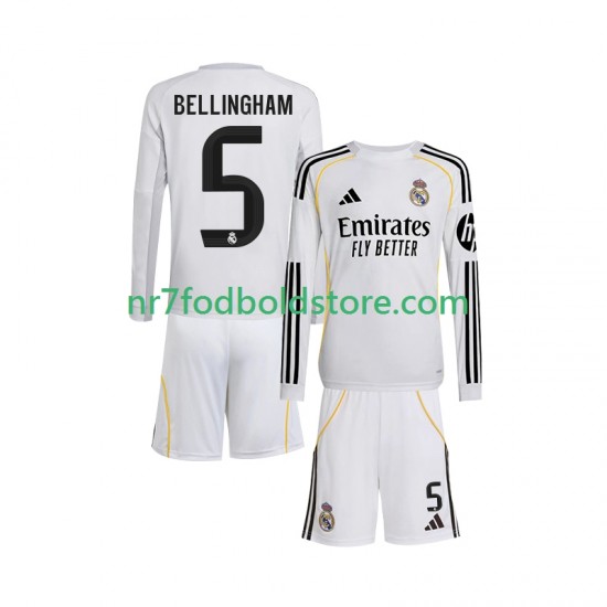 Real Madrid Trøje Jude Bellingham 5 Børn Hjemmebane Fodboldsæt 2025-2026 Langærmet