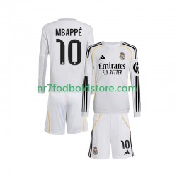 Real Madrid Trøje Mbappé Kylian 10 Børn Hjemmebane Fodboldsæt 2025-2026 Langærmet