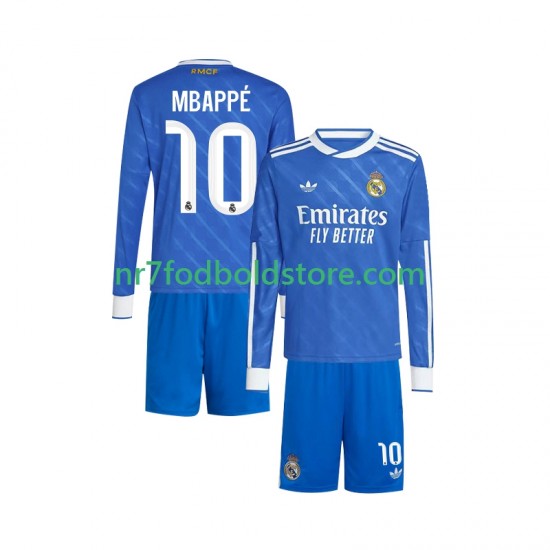 Real Madrid Trøje Mbappé Kylian 10 Børn 3. Valg Fodboldsæt 2025-2026 Langærmet