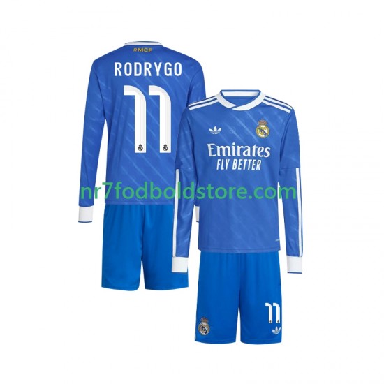 Real Madrid Trøje Rodrygo 11 Børn 3. Valg Fodboldsæt 2025-2026 Langærmet