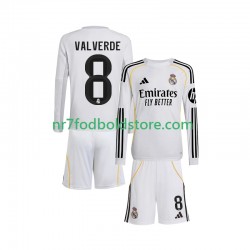 Real Madrid Trøje Valverde 8 Børn Hjemmebane Fodboldsæt 2025-2026 Langærmet