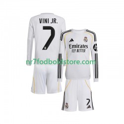 Real Madrid Trøje Vinicius Junior 7 Børn Hjemmebane Fodboldsæt 2025-2026 Langærmet