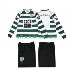 Sporting CP Trøje 2001 2003 Retro Børn Hjemmebane Fodboldsæt Langærmet